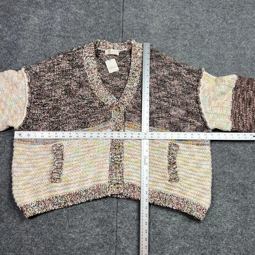 NWT Free People Women Large Isabella Cardigan Moonbeam Slouchy Sweater OB2239997